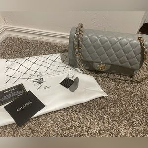 Brand new Chanel gray handbag.
